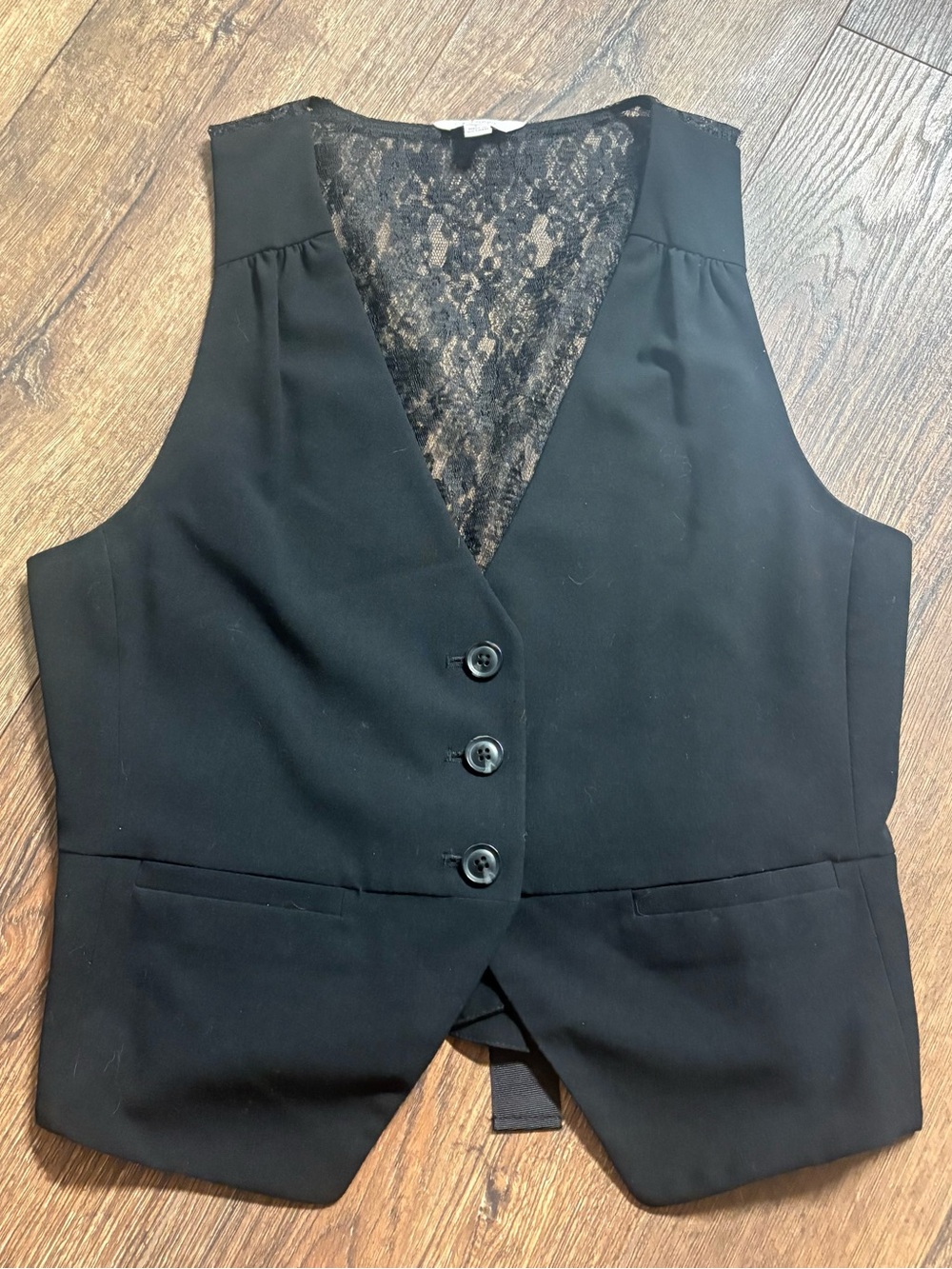Candies lace back black vest